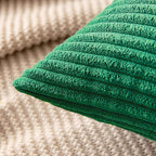 MIULEE Pack of 2 Corduroy Soft Soild Decorative Square Throw Pillow Covers Set Cushion Cases Pillowcases for Spring Sofa Bedroom Couch 20 x 20 Inch Dark Green