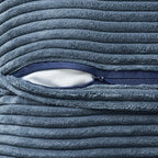 MIULEE Decorative Lumbar Throw Pillow Covers for Couch Bed Livingroom 14x22 Inch Set of 2 Blue Boho Accent Throw Pllows Broadside Striped Patchwork Soft Corduroy Summer Coastal Pillowcases