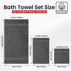 Infinitee Xclusives Luxury 100% Cotton Towel Set – 8 Piece Bathroom Towel Set (2 Bath Towels, 2 Hand Towels, 4 Washcloths) – Soft & Absorbent Towels for Bathroom (Shadow Grey)