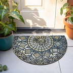 CHICHIC Entrance Door Mat Large 24 x 36 Inch Entry Way Doormat Front Door Rugs Outdoors Heavy Duty Welcome Mat Non Slip Rubber Back Low Profile for Garage, Patio, High Traffic Area, Blue