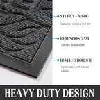 Yimobra Large Welcome Mat 60x36, Waterproof Non-Slip Outdoor Mats for Front Door Outside Entrance, Low-Profile Entryway Mat Indoor for Garage Patio, Grey