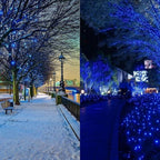 Upgrade Solar String Lights for Outside 2 Pack Total 180FT 500LED String Lights Outdoor with 8 Modes, IP65 Waterproof Outdoor Solar Twinkle Lights, Garden Tree Party Christmas Decorations, Blue