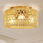 MAYNA 3-Light Boho Light Fixtures Ceiling Mount, Hand-Woven Chandelier Light Fixture,Farmhouse Rattan Flush Mount Fixture for Hallway Bedroom Kitchen Living Room Entryway