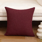 Jeneoo Burgundy Red Decorative Square Thick Throw Pillow Covers Fine Textured Boucle Couch Cushion Cases for Home Livingroom Sofa Decor, Set of 1, 24 x 24 Inch