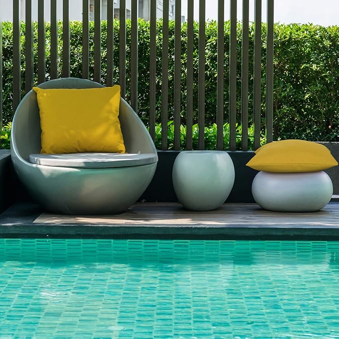 Boao 4 Pack Christmas Decorative Outdoor Waterproof Throw Pillow Covers Square Patio Balcony Garden Waterproof Cushion Case PU Coating Pillow Shell for Couch Bed Patio Sofa, 18 x 18 Inch(Yellow)