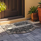 Door Mat Welcome Mat, Heavy Duty Door Mat 23.6 x 35.4 Inch Front Door Rug Doormat for Outdoor Entrance Home Non-Slip Rubber Rug for Front Door, Outside, Entryway, Patio (Grey Welcome)