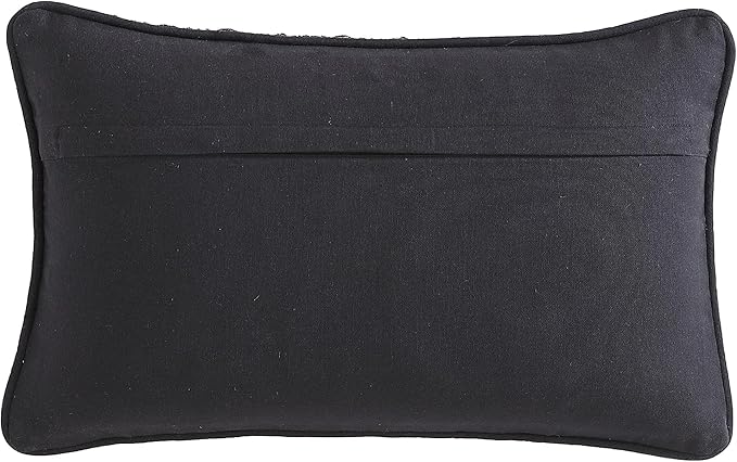 Boho Living Jada Decorative Throw, Includes Accent, Premium Woven Design, Living Room Décor, (1) 12" x 20" Pillow Cover with Insert, Black