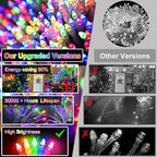 750 LED 240FT Christmas String Lights Outdoor, 12 Pro Modes and Timer Memory & Brightness, Plug in Outdoor Waterproof Clear Wire Twinkle Light for for Xmas Yard Tree Wedding Party Decor (Multicolor)