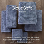 SKL Home CloudSoft Cotton Luxury 4 Pc Bath Towel Set, Smoke Blue