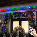 2 Pack Christmas String Lights Battery Operated, 32ft Green Wire 100 LED Fairy String Light with Remote Timer 8 Modes Dimmable for Indoor Outdoor Xmas Tree Wedding Party Decoration (Multicolor)