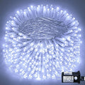 Christmas Lights Outdoor Waterproof, 8 Modes White String Lights for Bedroom Tree Patio Decor