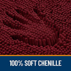 OLANLY Bathroom Rugs 47x17, Extra Soft Absorbent Chenille Bath Rugs, Rubber Backing Quick Dry, Machine Washable Bath Mats for Bathroom Floor, Tub and Shower, Home Decor Accessories, Burgundy
