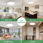 20 Inch Large LED Flush Mount Ceiling Light, 40W,4350LM, 3000K/4000K/6000K CCT Selectable,White Round Flat Panel Light Low Profile Ceiling Light Fitures for Hallway, Kitchen, Bedroom, Laundry Room