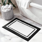 GRANNY SAYS Microfiber Bathroom Rugs Non Slip Washable, Water Absorbent Bathroom Mats for Tub Non Slip, Soft Bath Mats for Floor & Shower, Long Bath Rug, 24" x 36", Black Bath Rug