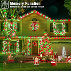 66FT 200 LED Christmas Lights Outdoor, Plug in Christmas String Lights Indoor, Waterproof & 8 Modes & Timer Function, Connectable Fairy Twinkle Light for Bedroom Classroom Wedding Decor, Red Green