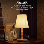 Table Lamp Bedside Desk Lamp,Cordless Rechargeable Battery Operated Lamps for Bedroom Night Stands,3 Colors Touch Dimmable Small Table Kitchen Lamps for Living Room,4000mAh LED (Fabric Shade)