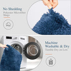 Walensee Large Bathroom Rug (24 x 40, Navy) Extra Soft and Absorbent Shaggy Bathroom Mat Machine Washable Microfiber Bath Mat for Bathroom, Non Slip Bath Mat, Luxury Floor Mats Rubber Back