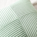 MIULEE Mint Corduroy Pillow Covers Pack of 2 Boho Decorative Spliced Throw Pillow Covers Soft Solid Couch Pillowcases Cross Patchwork Textured Cushion Covers for Spring Living Room Bed Sofa 18x18 inch