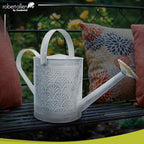 Headwind Aurora Antique White Metal Watering Can 2 Gallon – Galvanized Vintage Large Watering Metal Can for Indoor & Outdoor Garden Use by Robert Allen