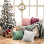 Phantoscope Faux Fur Solid Decorative Pillow Cover Fluffy Throw Pillow Mongolian Luxury Fuzzy Pillow Case Cushion Cover for Bedroom and Couch, True White 26 x 26 Inches, Pack of 1