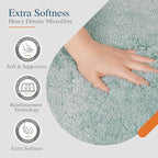 Walensee Contour Rug (20x24, Aqua) Non Slip Bath Mat, Soft Microfiber Shaggy Mat, Machine Washable, U Shape Toilet Rug