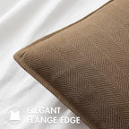 MIULEE Pack of 2 Dark Brwon Decorative Pillow Covers 22x22 Inch Soft Chenille Luxurious Couch Throw Pillows Farmhouse Cushion Covers Euro Shams with Elegant Design for Sofa Bed Living Room Home Decor