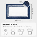 GRANNY SAYS Microfiber Bathroom Rugs Non Slip Washable, Water Absorbent Bath Mats for Tub, Soft Bath Mats for Bathroom Floor & Shower, Bath Rug, 24" x 36", Navy Blue Bath Rugs