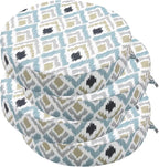 idee-home Outdoor Bistro Chair Cushions, 15”x15”x 3” Thick Outdoor Round Seat Cushions Set of 4 with Ties, Waterproof Round Patio Furniture for Garden
