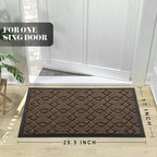 Yimobra Outdoor Mats for Front Door 29.5x17, All-Season Waterproof Doormat Outdoor Entrance, Heavy Duty Non-Slip Outside Door Mat for Garage Patio Proch Entryway Indoor, Brown