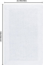 Bedding Craft Cotton Bath Mat Rug, Reversible Water Absorbent Cloth Bathmat, Machine Washable 21x34