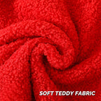 FUTEI Red Throw Pillow Covers 26x26 Inch Set of 2,Furry Faux Fur Teddy Boucle Textured Cushion Covers,Soft Fluffy Decorative Euro Pillow Shams,Home Decor for Couch Bed Living Room Office Car