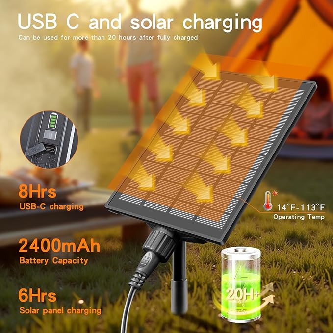 33FT Solar String Lights Outdoor Waterproof with USB Port & Remote Control Solar Patio Lights Long Last for 20+Hrs Dimmable Solar Power LED Shatterproof Bulbs solar lights for Camping Backyard Garden