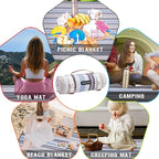 G GOOD GAIN Waterproof Picnic Blanket Portable with Carry Strap for Beach Mat or Family Outdoor Camping Party（Oyster）
