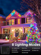 4pk Multi-Colored Solar Christmas Lights Outdoor Waterproof, 400 LED 132 FT Solar Powered LED String Lights Green Wire with 8 Modes, Solar Fairy Lights for Xmas Tree Party Wedding Garden Decorations