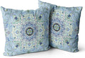 Snycler Boho Throw Pillow Covers 24x24 inch Set of 2 Burnt Blue Terracotta Rust Colored Throw Pillows Boho Home Decor for Bedroom Living Room Couch & Sofa (No Inserts)