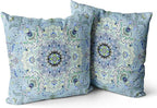 Snycler Boho Throw Pillow Covers 24x24 inch Set of 2 Burnt Blue Terracotta Rust Colored Throw Pillows Boho Home Decor for Bedroom Living Room Couch & Sofa (No Inserts)