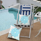 DFXSZ Sky Blue Flower Pillow Covers 18x18 Inch Set of 2 White Gray Colored Throw Pillows Outdoor Waterproof Decor for Living Room Sofa Patio Funiture Garden Floral Polyester Pillow Covers 002M18