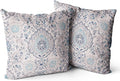 Snycler Boho Throw Pillow Covers 22x22 inch Set of 2 Terracotta Rust Blue Colored Throw Pillows Double Sided Boho Home Soft Decor for Bedroom Living Room Couch & Sofa (No Inserts)