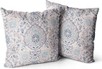 Snycler Boho Throw Pillow Covers 22x22 inch Set of 2 Terracotta Rust Blue Colored Throw Pillows Double Sided Boho Home Soft Decor for Bedroom Living Room Couch & Sofa (No Inserts)