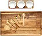 Charcuterie Boards Set - Acacia Cheese Board for Serving with Accessories - House Warming Gifts for New Home, Bridal Shower & Wedding Gift, Birthday Gifts for Women