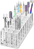 BY ALEGORY Acrylic Nail Art Tool Organizer 24 Space Deep Slot Wall Storage Vanity Cosmetic Container For All Salon Pro Nailcare Tool Kit Set (2)
