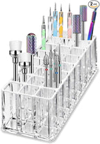 BY ALEGORY Acrylic Nail Art Tool Organizer 24 Space Deep Slot Wall Storage Vanity Cosmetic Container For All Salon Pro Nailcare Tool Kit Set (2)