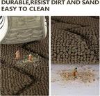 hicorfe Front Door Mat Outside Entrance,20"x31.5" Absorbent Muddy Dirt Resist Welcome Door Mats Outdoor Indoor,Stain and Fade Resistant,Non Slip Backing Entry Mat Doormat for Entryway(Latte)