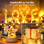 Fairy Lights Plug in, 66Feet 200LEDs Warm White String Lights, Waterproof Flexible Silver Wire for Bedroom Dorm Wedding Garland Wreath Wall Mason Jar Indoor Outdoor Christmas Tree