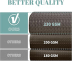 Brown No Hook Waffle Weave Shower Curtain with snap-in Liner Replacement, 230GSM Waterproof Fabric Hotel Shower Curtain Set for Bathroom, Through Mesh Top Window,54Wx80H