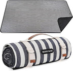 Picnic Blankets Outdoor Extra Large - Waterproof Picnic Blanket with Carry Strap | Machine Washable Picnic Mat with Sandproof Backing for Park,Grass,Hiking,Travel,Concerts,Indoor(Aegean Blue)