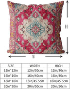 Snycler Boho Throw Pillow Covers 20x20 inch Set of 2 Boho Rug Carpet Double Sided Pattern Cotton Soft Pillow Case Cushion Cover Pillowcase for Couch Sofa Bed Decorative (Red)