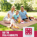 G GOOD GAIN Waterproof Picnic Blanket Portable with Carry Strap for Beach Mat or Family Outdoor Camping Party（Pickle）