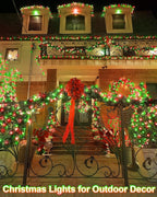 552FT 1400LED Christmas Lights, Extra Long Outdoor String Lights Waterproof, Timer & Memory, 8 Modes Dimmable Plug in Fairy for Outside Tree Wedding Patry Red and Green