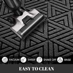 Yimobra Large Door Mat 47x24, All-Weather Waterproof Non-Slip Welcome Matt Outdoor, Heavy Duty Non Slip Doormat for Entryway for Patio and Garage Indoor, Easy Clean, Black